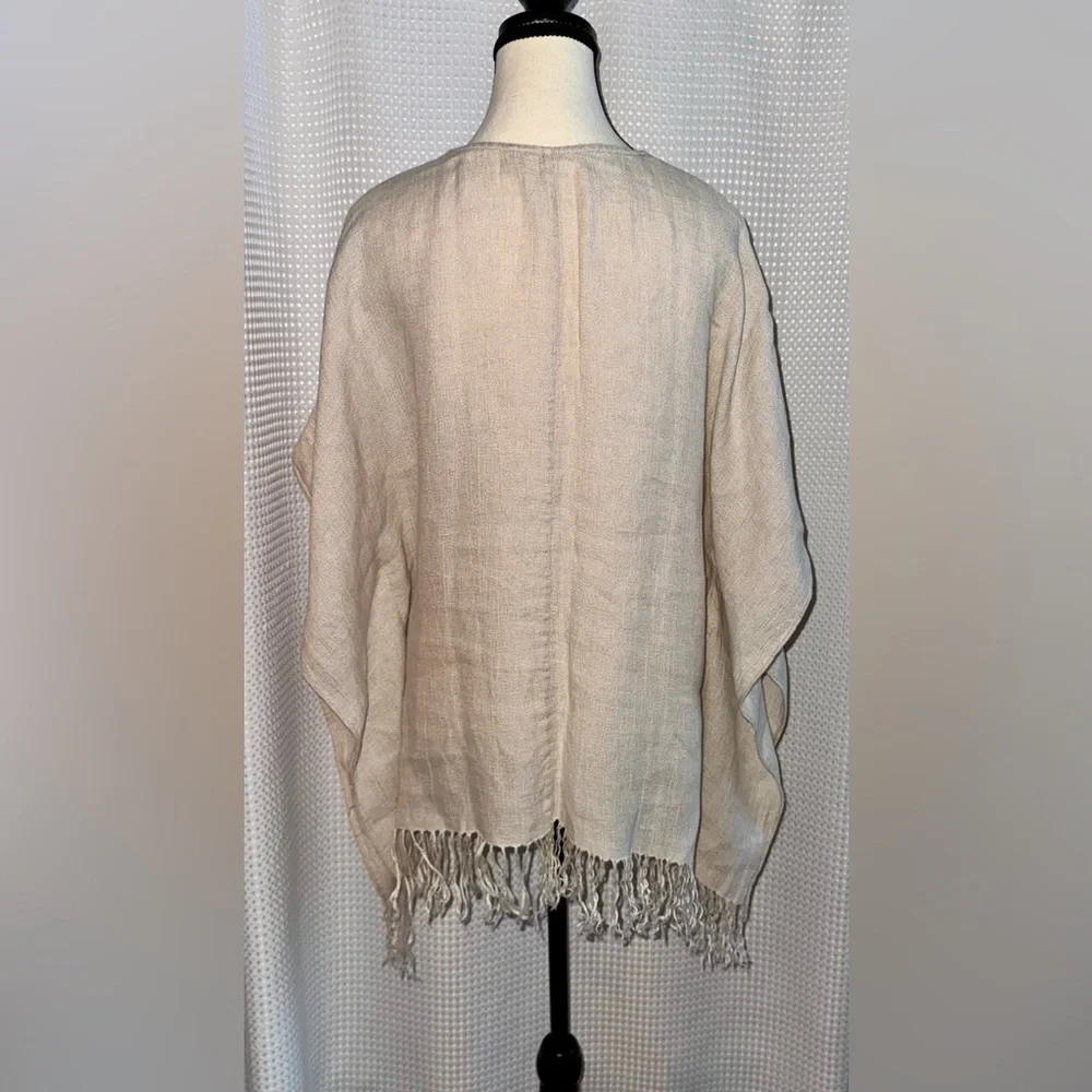 MICHAEL‎ KORS 100% linen beige poncho size Large/XL - Picture 14 of 15